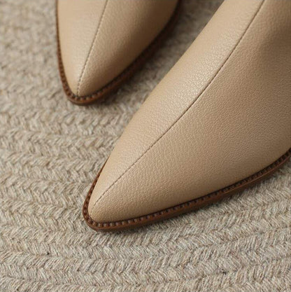 Damskie botki z noskiem w szpic i obcasem typu słupek-Footwear for women-Olave