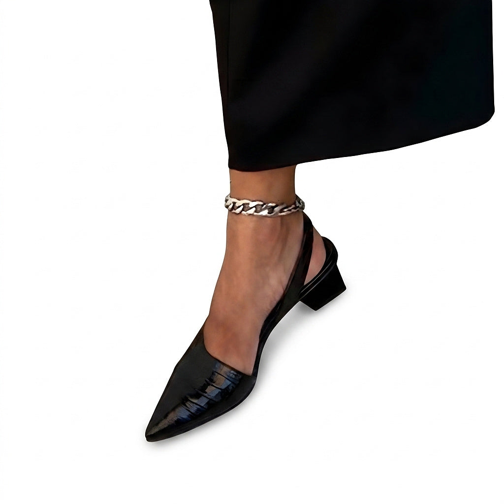 Damskie czółenka slingback z noskiem w szpic na słupku-Footwear for women-Olave