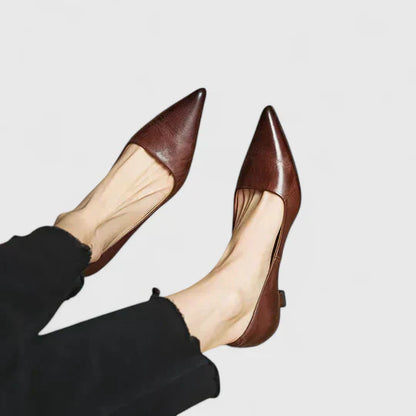 Damskie Czółenka z Szpiczastym Przodem i Niskim Obcasem-Footwear for women-Olave