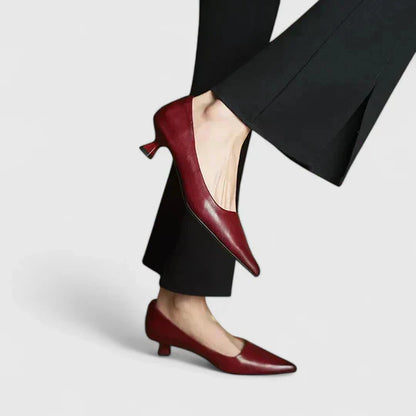 Damskie Czółenka z Szpiczastym Przodem i Niskim Obcasem-Footwear for women-Olave