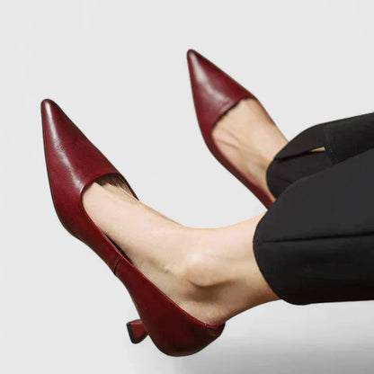 Damskie Czółenka z Szpiczastym Przodem i Niskim Obcasem-Footwear for women-Olave