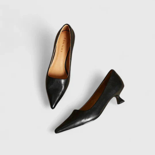 Damskie Czółenka z Szpiczastym Przodem i Niskim Obcasem-Footwear for women-Olave