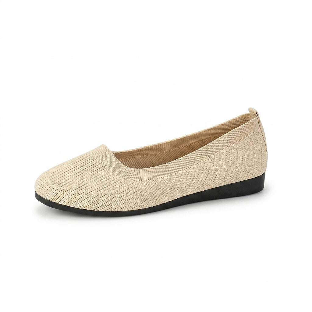 Damskie dzianinowe baleriny wsuwane-Footwear for women-Olave
