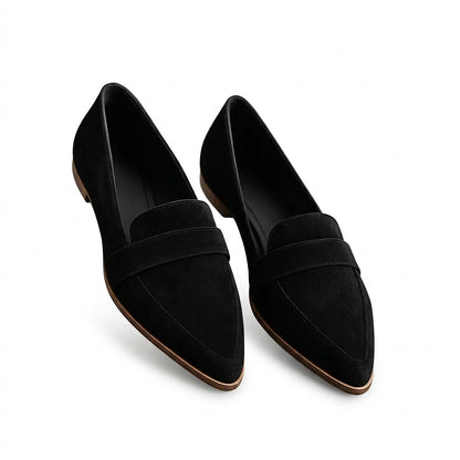 Damskie mokasyny ze szpiczastym noskiem i paskiem-Footwear for women-Olave