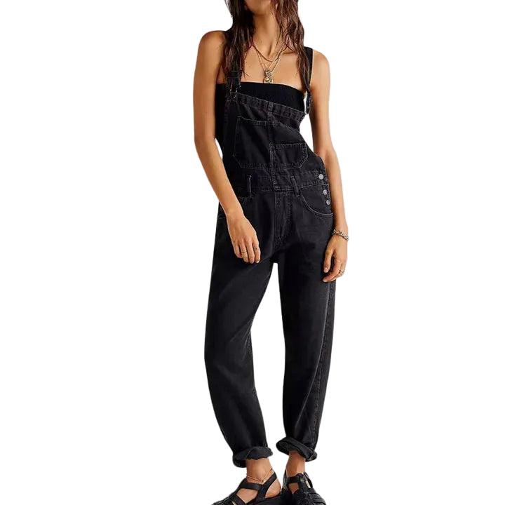 Damskie ogrodniczki jeansowe z regulowanymi ramiączkami-Jumpsuits for women-Olave