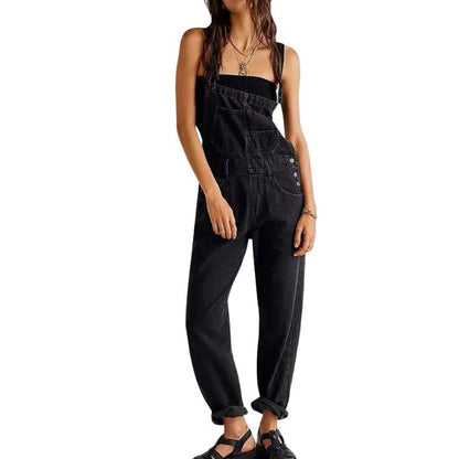Damskie ogrodniczki jeansowe z regulowanymi ramiączkami-Jumpsuits for women-Olave