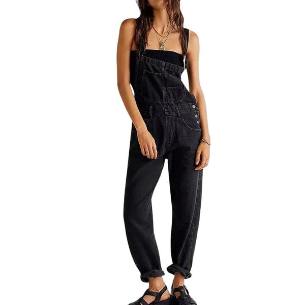 Damskie ogrodniczki jeansowe z regulowanymi ramiączkami-Jumpsuits for women-Olave