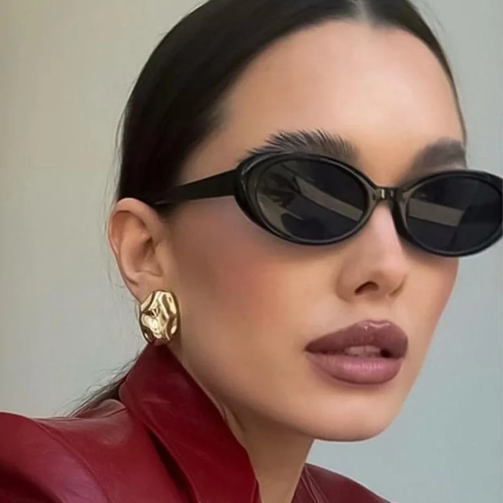 Damskie okulary przeciwsłoneczne z owalnymi oprawkami w panterkę-Glasses for women-Olave