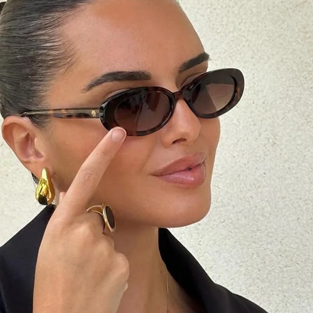 Damskie okulary przeciwsłoneczne z owalnymi oprawkami w panterkę-Glasses for women-Olave