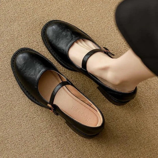 Damskie półbuty typu Mary Jane z paskiem z klamrą-Footwear for women-Olave