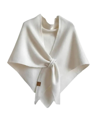 Damskie Poncho Kopertowe z Wiązaniem i Dekoltem w Serek-Accessories for Women-Olave