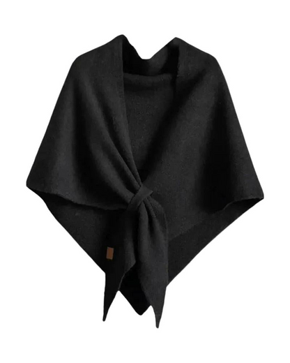 Damskie Poncho Kopertowe z Wiązaniem i Dekoltem w Serek-Accessories for Women-Olave