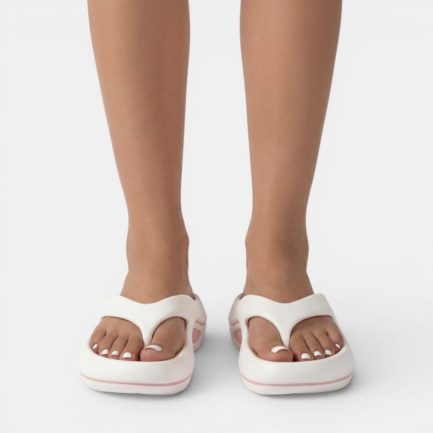 Damskie sandały japonki na platformie-Footwear for women-Olave