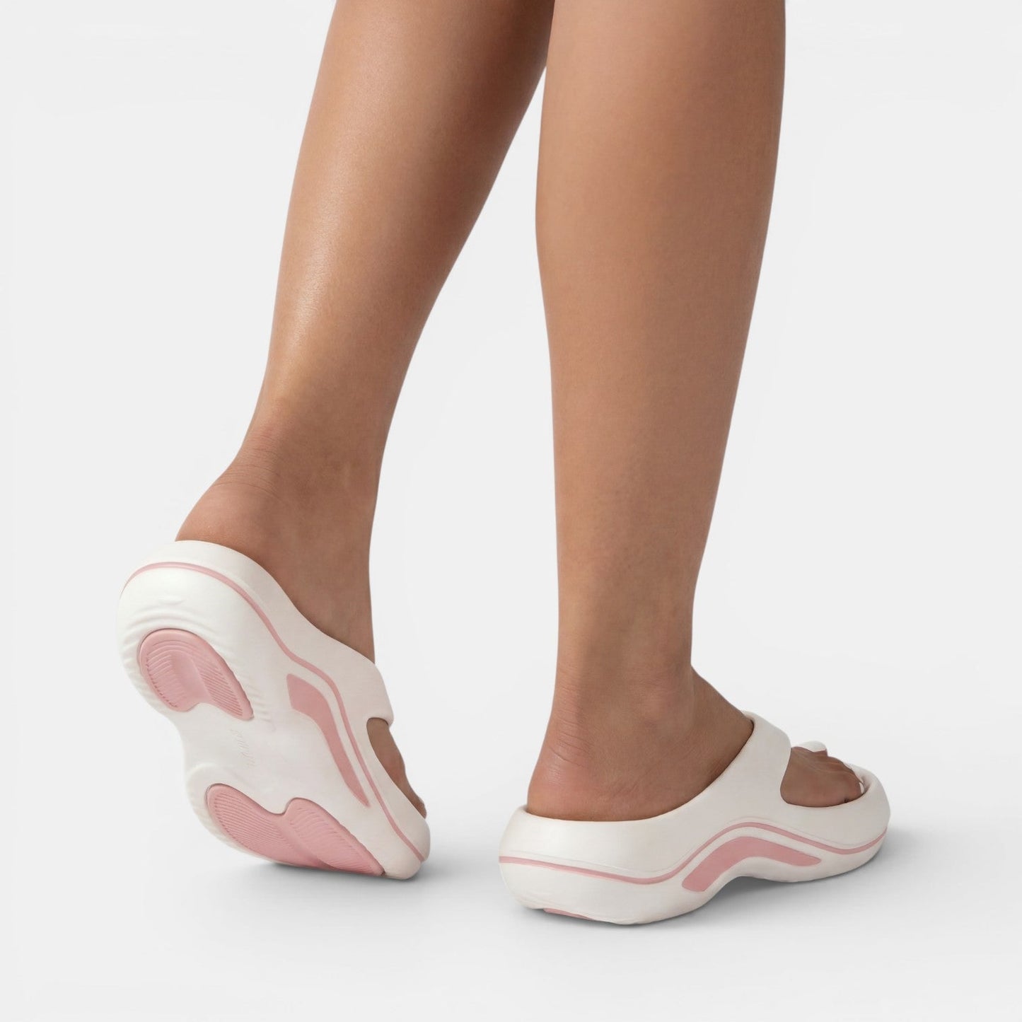 Damskie sandały japonki na platformie-Footwear for women-Olave