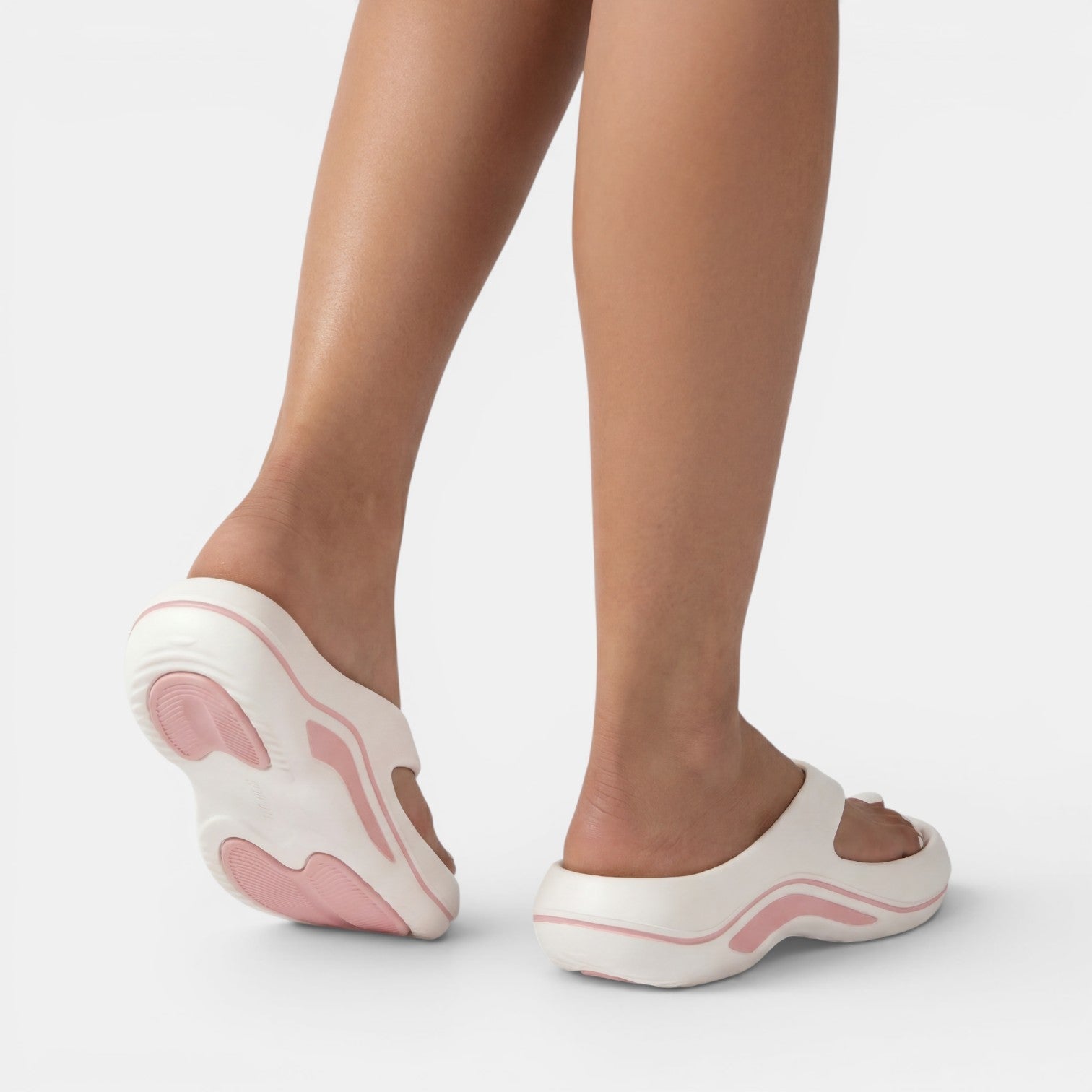 Damskie sandały japonki na platformie-Footwear for women-Olave