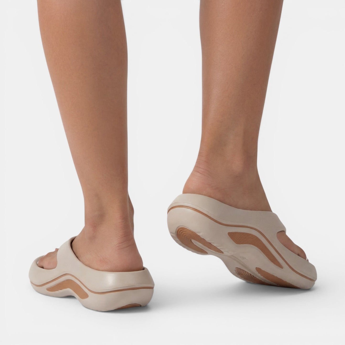 Damskie sandały japonki na platformie-Footwear for women-Olave