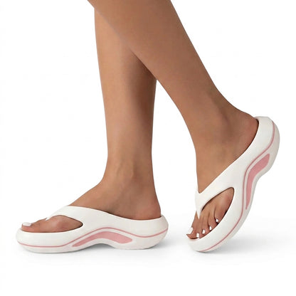 Damskie sandały japonki na platformie-Footwear for women-Olave
