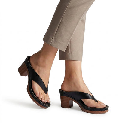 Damskie sandały japonki na słupku i platformie-Footwear for women-Olave