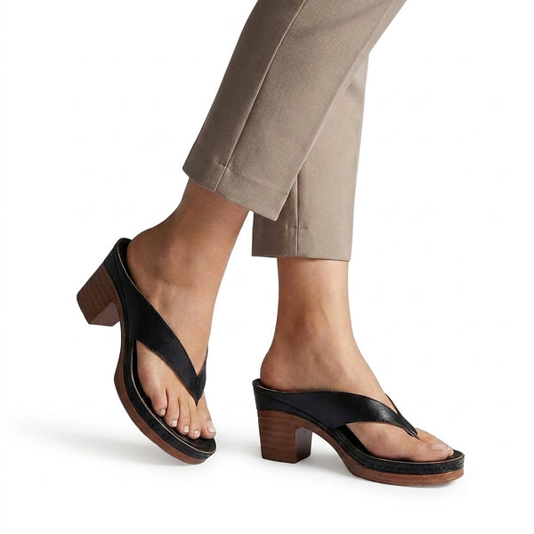 Damskie sandały japonki na słupku i platformie-Footwear for women-Olave