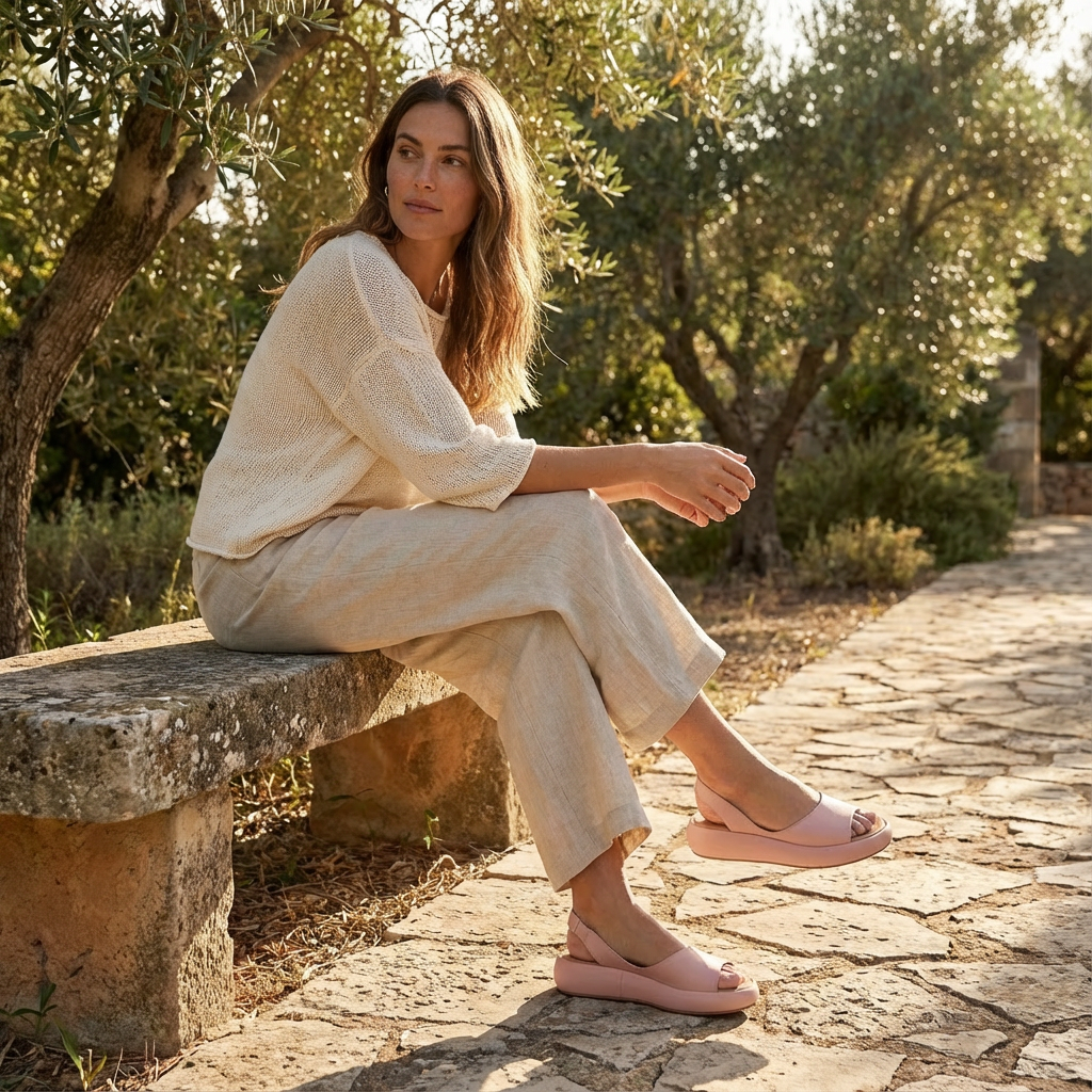 Damskie sandały na platformie z otwartym noskiem i paskiem na pięcie-Footwear for women-Olave