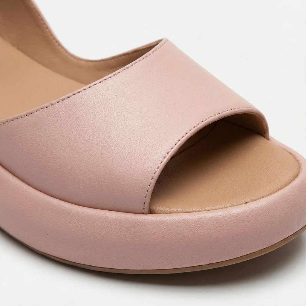 Damskie sandały na platformie z otwartym noskiem i paskiem na pięcie-Footwear for women-Olave