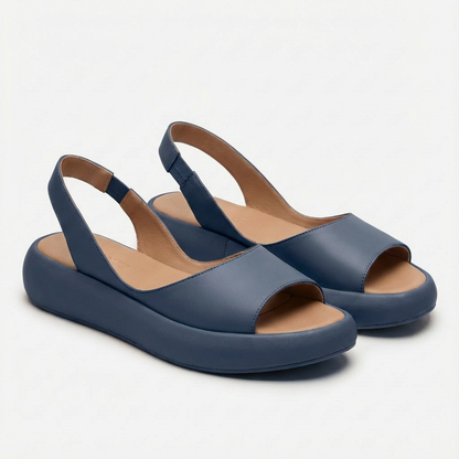 Damskie sandały na platformie z otwartym noskiem i paskiem na pięcie-Footwear for women-Olave