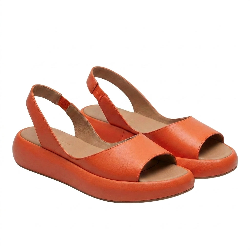 Damskie sandały na platformie z otwartym noskiem i paskiem na pięcie-Footwear for women-Olave