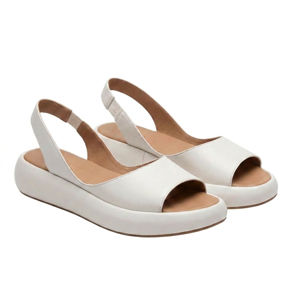 Damskie sandały na platformie z otwartym noskiem i paskiem na pięcie-Footwear for women-Olave