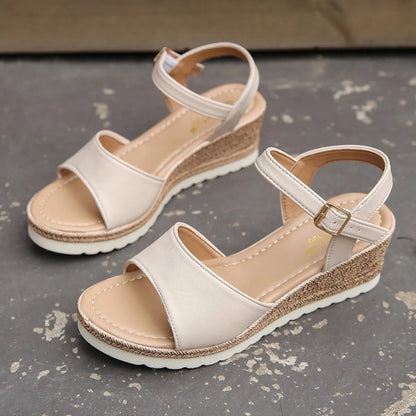 Damskie sandały na platformie z paskiem i odkrytym noskiem-Footwear for women-Olave