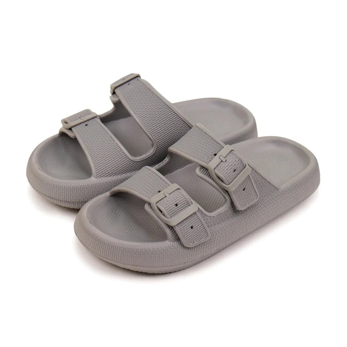 Damskie sandały typu klapki z dwoma paskami i klamrami-Footwear for women-Olave