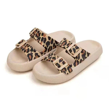 Damskie sandały typu klapki z dwoma paskami i klamrami-Footwear for women-Olave