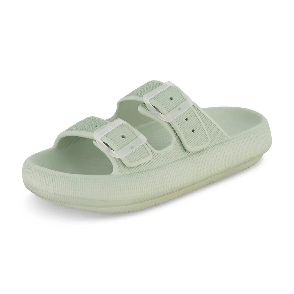 Damskie sandały typu klapki z dwoma paskami i klamrami-Footwear for women-Olave