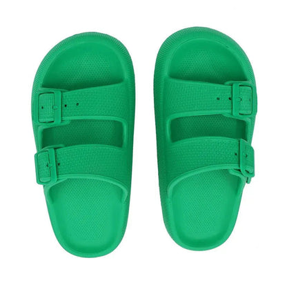 Damskie sandały typu klapki z dwoma paskami i klamrami-Footwear for women-Olave