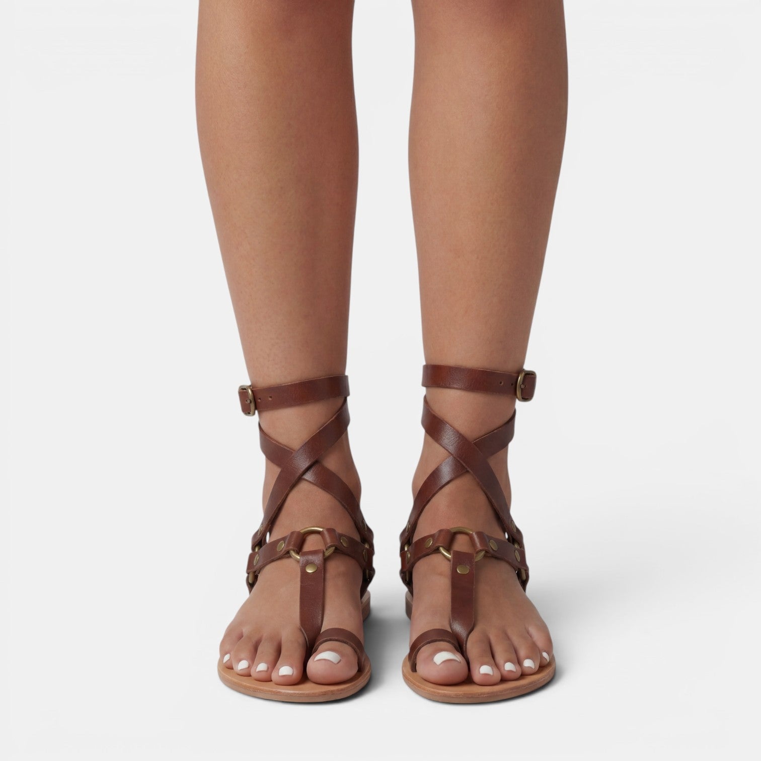 Damskie sandały wiązane w stylu gladiatorek-Footwear for women-Olave