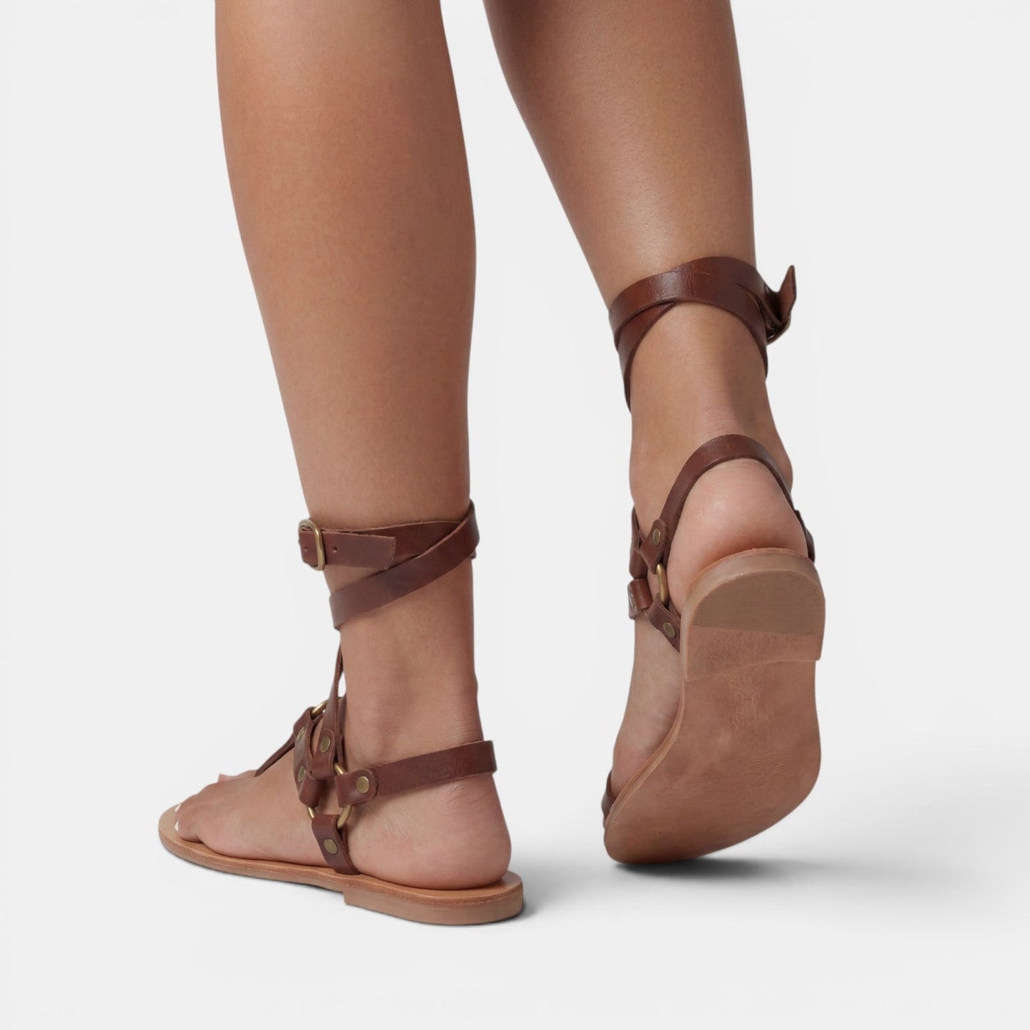 Damskie sandały wiązane w stylu gladiatorek-Footwear for women-Olave
