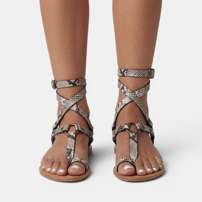 Damskie sandały wiązane w stylu gladiatorek-Footwear for women-Olave