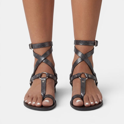 Damskie sandały wiązane w stylu gladiatorek-Footwear for women-Olave