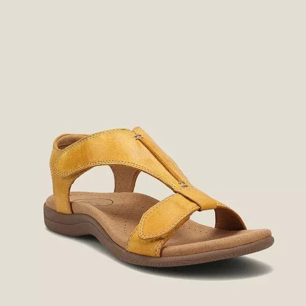 Damskie sandały z paskiem typu T i zapięciem na rzep-Footwear for women-Olave