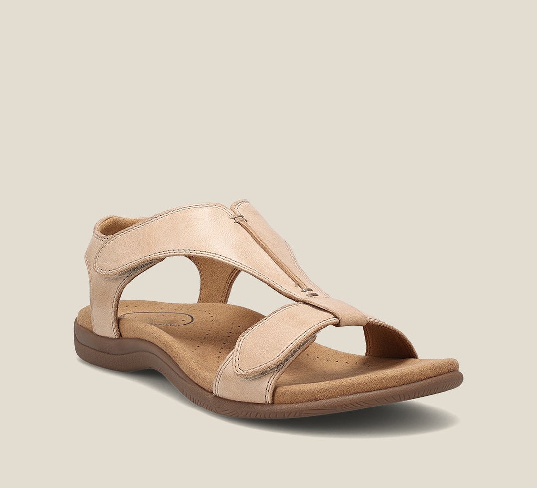 Damskie sandały z paskiem typu T i zapięciem na rzep-Footwear for women-Olave