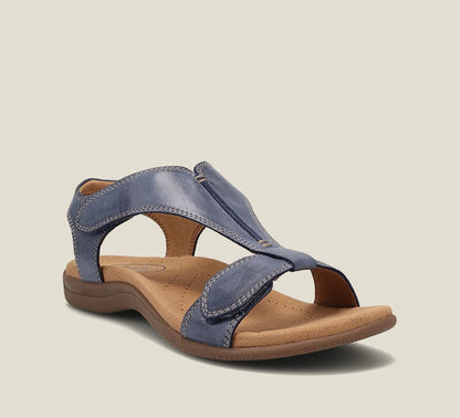 Damskie sandały z paskiem typu T i zapięciem na rzep-Footwear for women-Olave