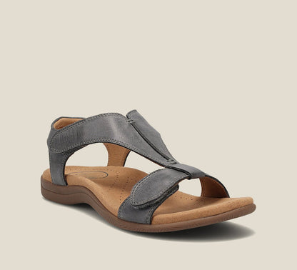 Damskie sandały z paskiem typu T i zapięciem na rzep-Footwear for women-Olave