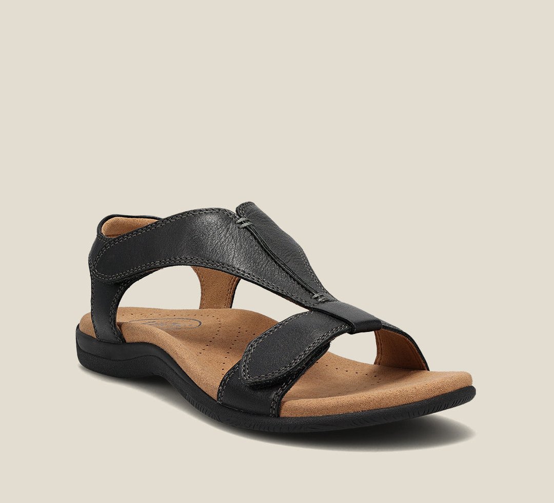 Damskie sandały z paskiem typu T i zapięciem na rzep-Footwear for women-Olave