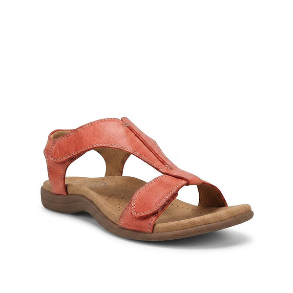 Damskie sandały z paskiem typu T i zapięciem na rzep-Footwear for women-Olave