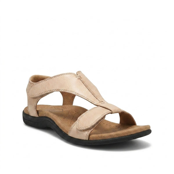 Damskie sandały z paskiem w kształcie litery T i regulowanymi zapięciami-Footwear for women-Olave
