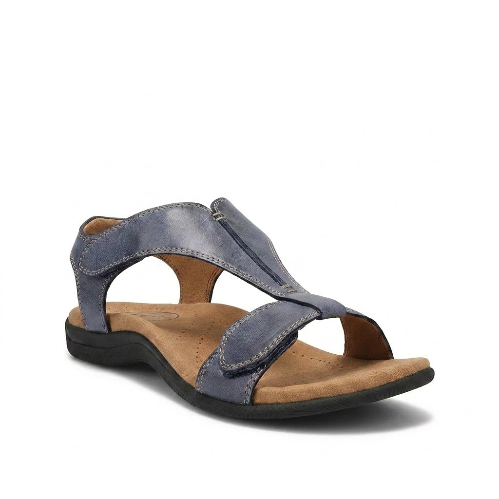 Damskie sandały z paskiem w kształcie litery T i regulowanymi zapięciami-Footwear for women-Olave