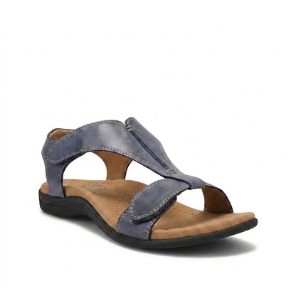 Damskie sandały z paskiem w kształcie litery T i regulowanymi zapięciami-Footwear for women-Olave