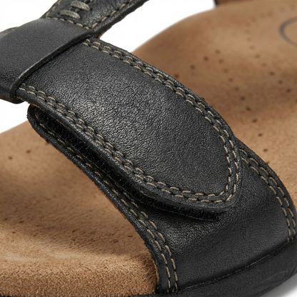 Damskie sandały z paskiem w kształcie litery T i regulowanymi zapięciami-Footwear for women-Olave