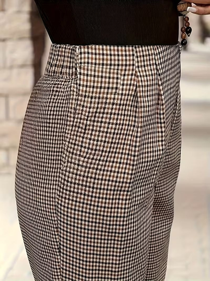 Damskie Spodnie Krótkie W Kratkę-Olave