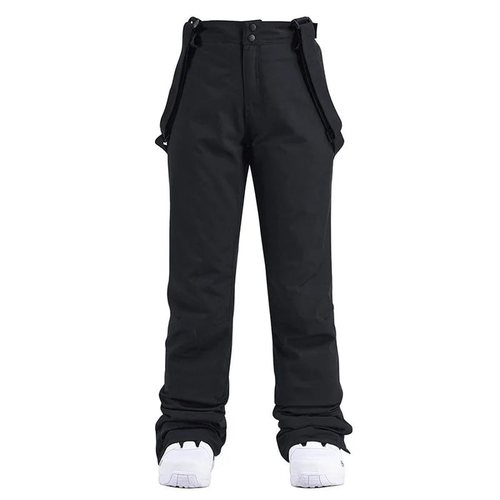 Damskie spodnie narciarskie o prostym kroju z regulowanymi szelkami-Pants for Women-Olave