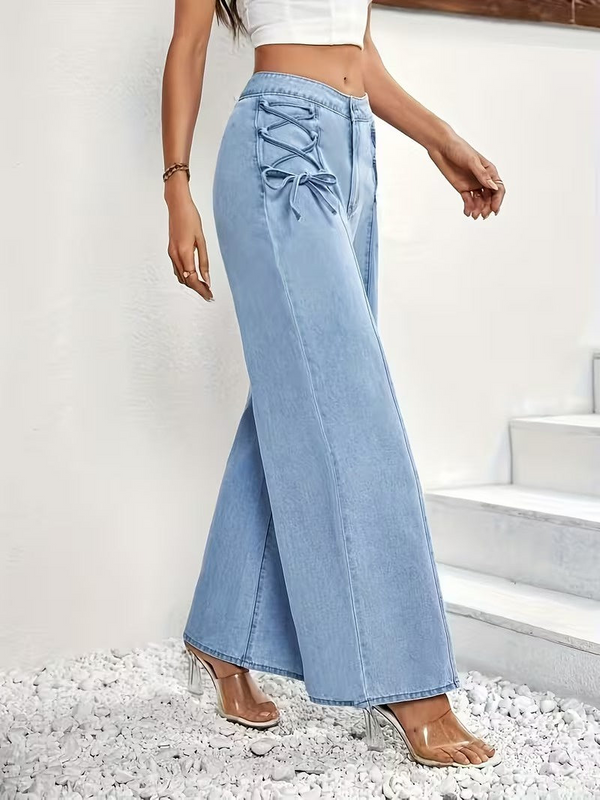 Damskie Spodnie Szerokie Z Wysokim Stanem-Pants for Women-Olave